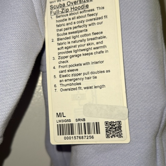 Lululemon scuba oversized Full zip Hoodie NWT - Picture 10 of 16